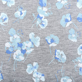 Viscose Jersey viooltjes Grijs Melange