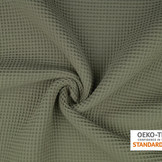 Waffelpiqué Baumwolle Hell Armeegrün