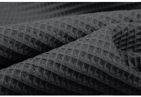 Waffle Pique Fabric Dark Grey