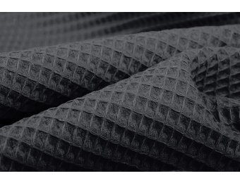 Waffelpiqué Baumwolle Dunkelgrau