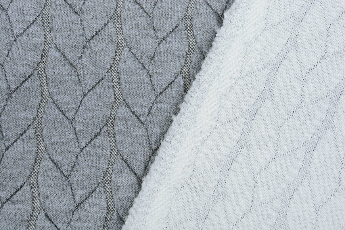 Gebreide Kabel Stof Tricot Licht Grijs