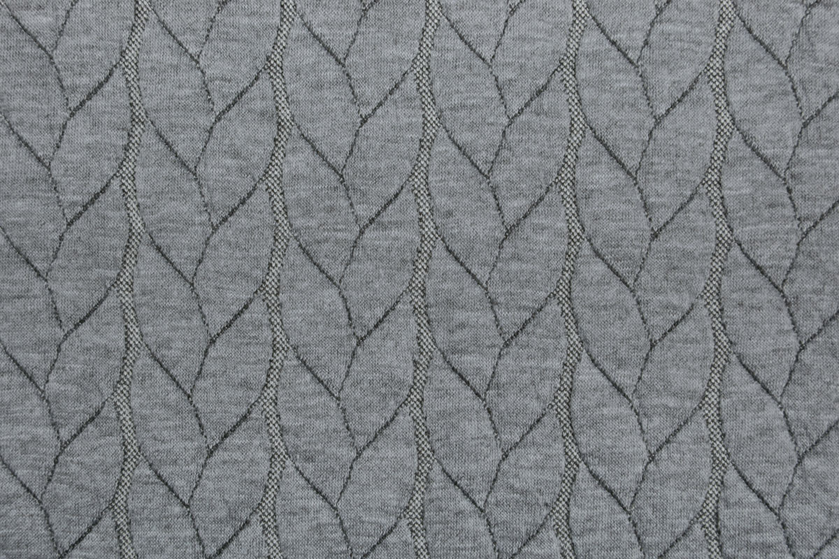 Gebreide Kabel Stof Tricot Licht Grijs