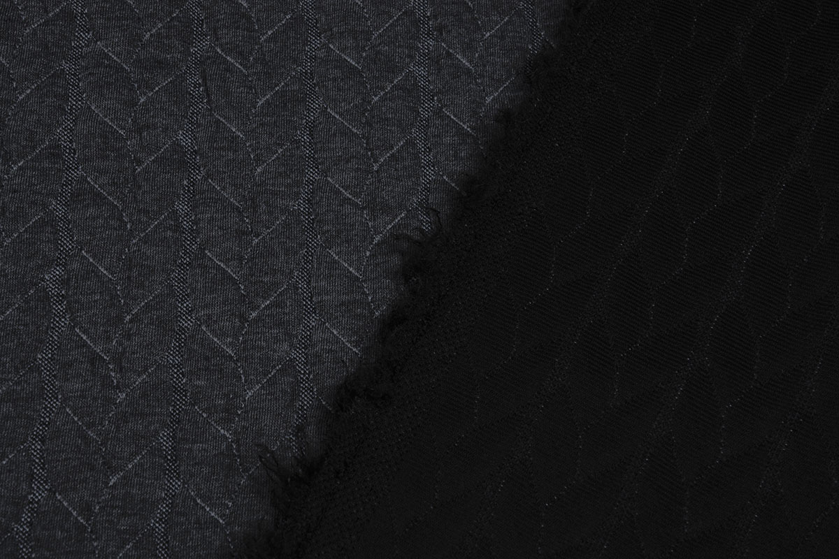 Knitted Cable Fabric Tricot Dark Grey