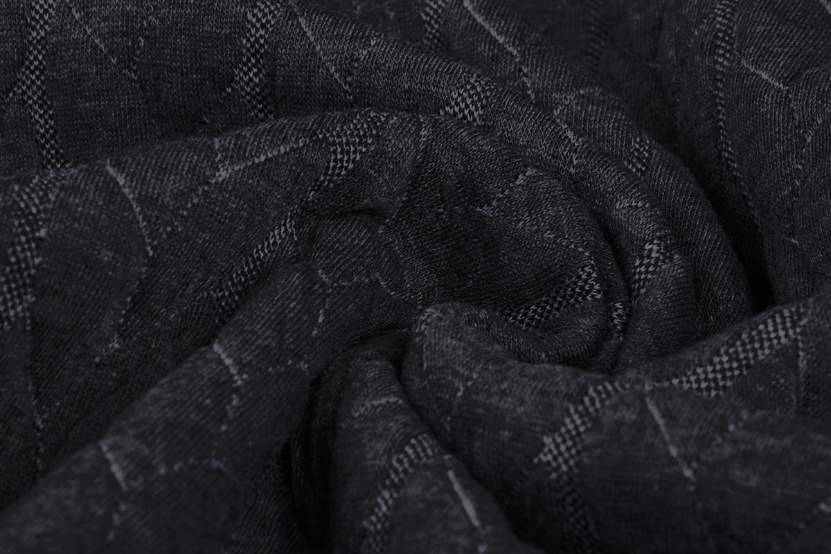 Strickstoff Zopfmuster Jersey Dunkelgrau