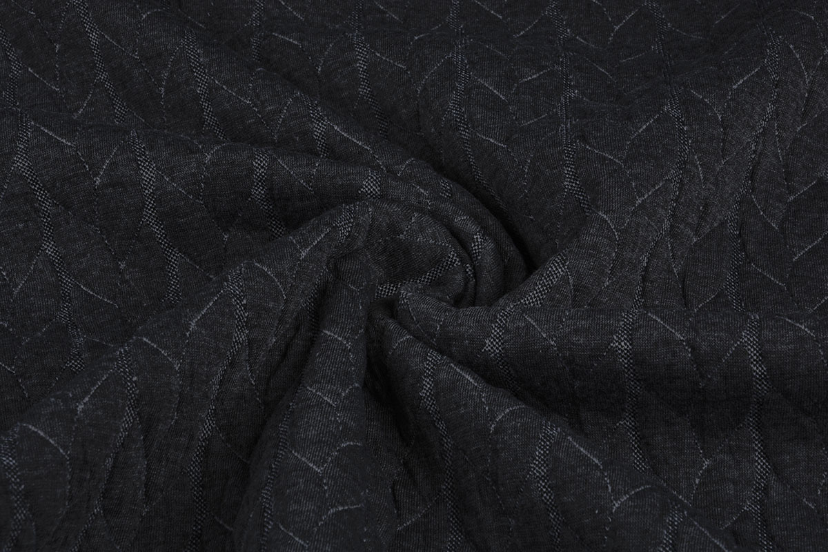 Strickstoff Zopfmuster Jersey Dunkelgrau