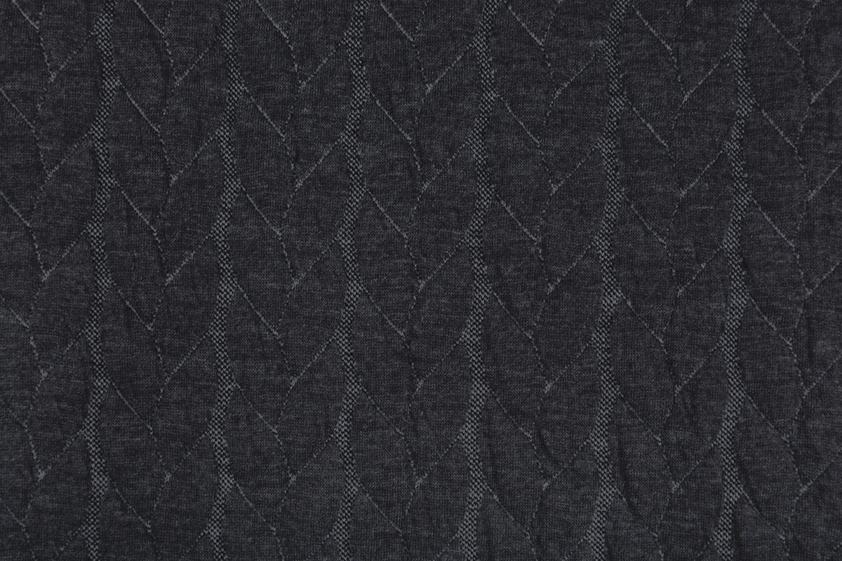 Strickstoff Zopfmuster Jersey Dunkelgrau