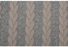 Knitted Cable Fabric Tricot Grey Powder Pink