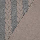 Knitted Cable Fabric Tricot Grey Powder Pink