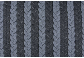 Multi Color Knitted Cable fabric tricot Grey Dark Grey
