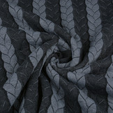 Multicolor Strickstoff Zopfmuster Jersey Grau Dunkelgrau