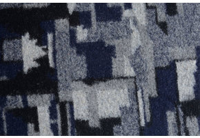 Gestrickter Wollstoff Quiltoptik Schwarz Marineblau