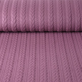Gebreide kabel stof tricot Donker Oud Roze