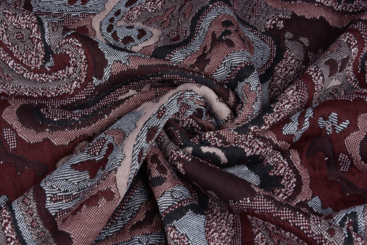 Jacquard Gestrickt Orient Bordeaux