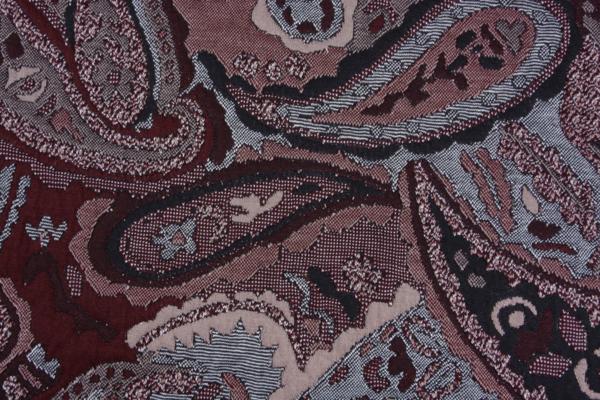 Jacquard Gebreid Orient Bordeaux