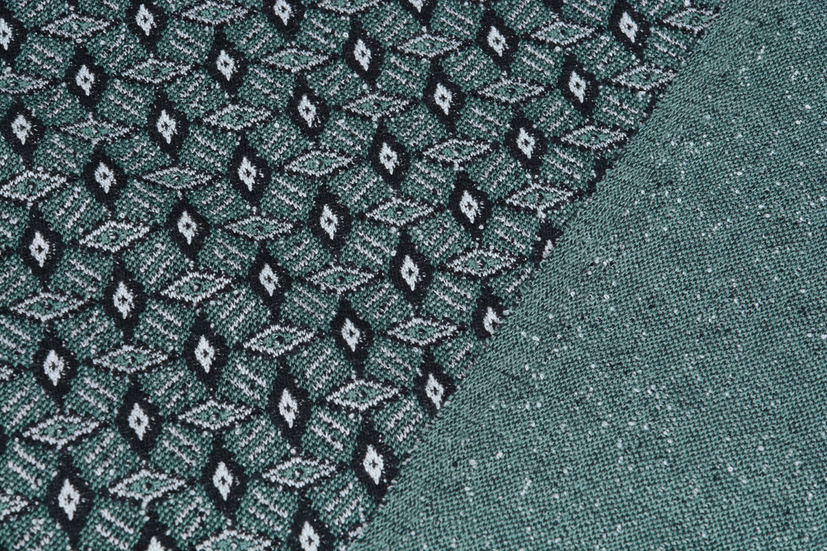 Jacquard Gebreid Diamand Zeegroen