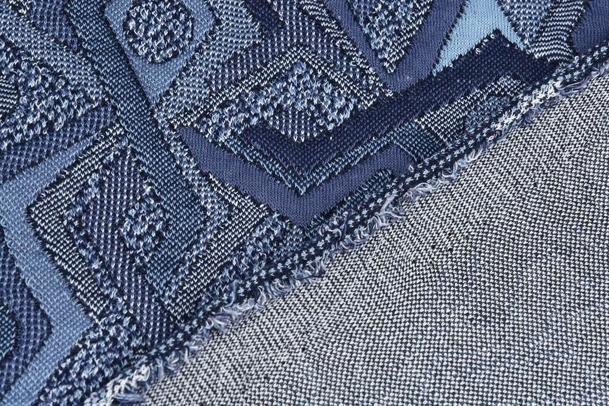 Jacquard Gebreid Picassa Blauw