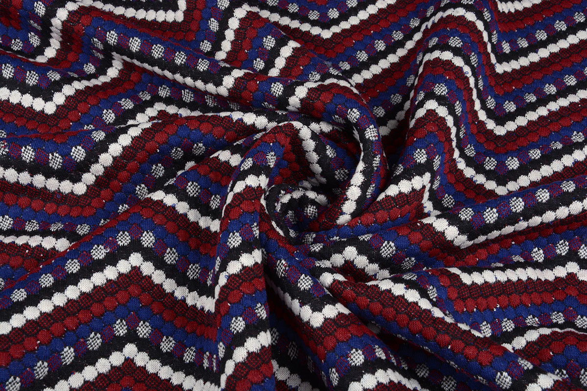 Jacquard Gestrickt Punkte Bordeaux