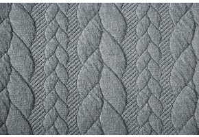 Strickstoff Zopfmuster Jersey Grau