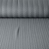 Strickstoff Zopfmuster Jersey Grau