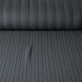 Gebreide kabel stof tricot Donker Grijs