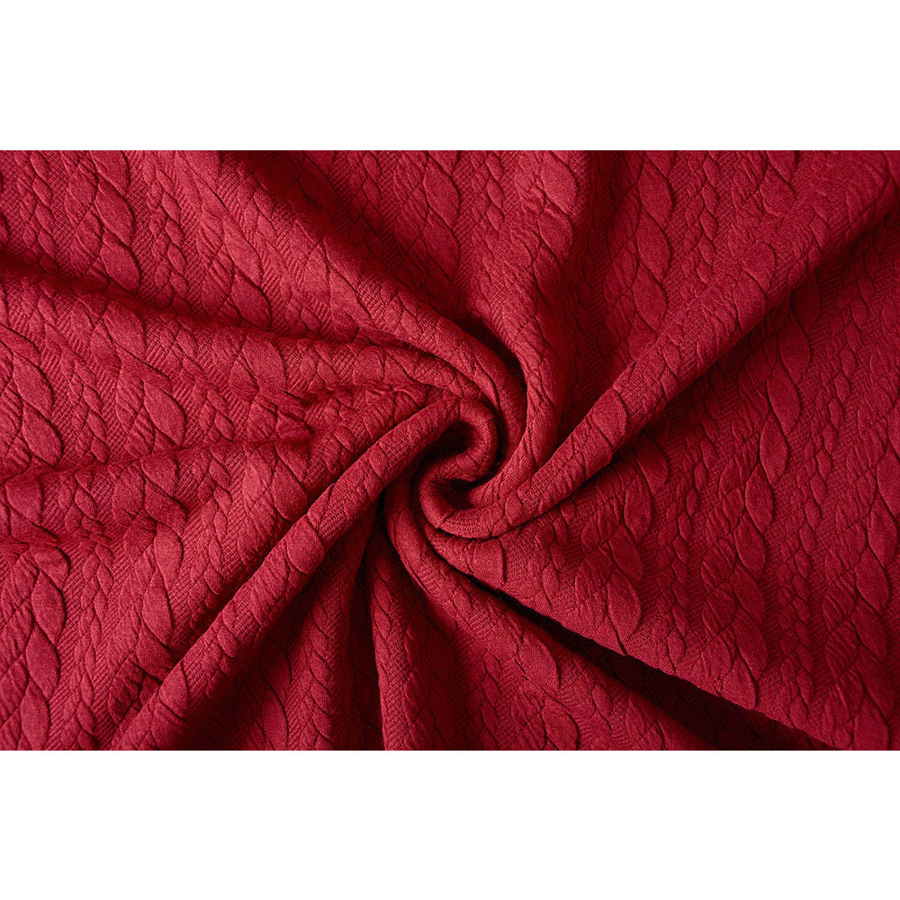 Strickstoff Zopfmuster Jersey Rot YES Fabrics