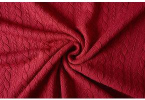 Knitted Cable fabric tricot Red