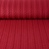 Strickstoff Zopfmuster Jersey Rot