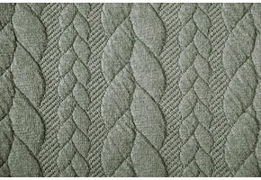 Strickstoff Zopfmuster Jersey Hell Armeegrün