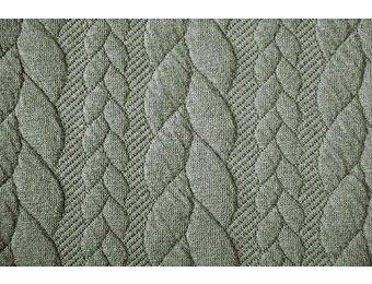 Strickstoff Zopfmuster Jersey Hell Armeegrün