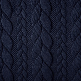 Strickstoff Zopfmuster Jersey Marineblau