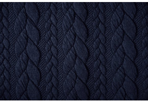Strickstoff Zopfmuster Jersey Marineblau