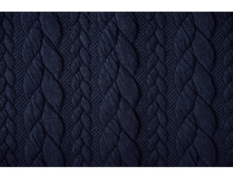 Strickstoff Zopfmuster Jersey Marineblau