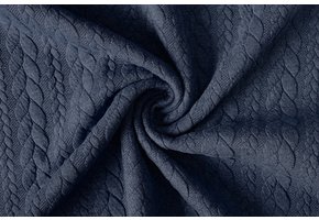 Knitted Cable fabric tricot Dark Jeans