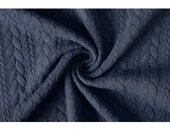 Gebreide kabel stof tricot Donker Jeans