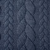 Strickstoff Zopfmuster Jersey Dunkeljeans