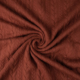 Strickstoff Zopfmuster Jersey Brique