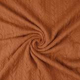 Strickstoff Zopfmuster Jersey Orange Brique
