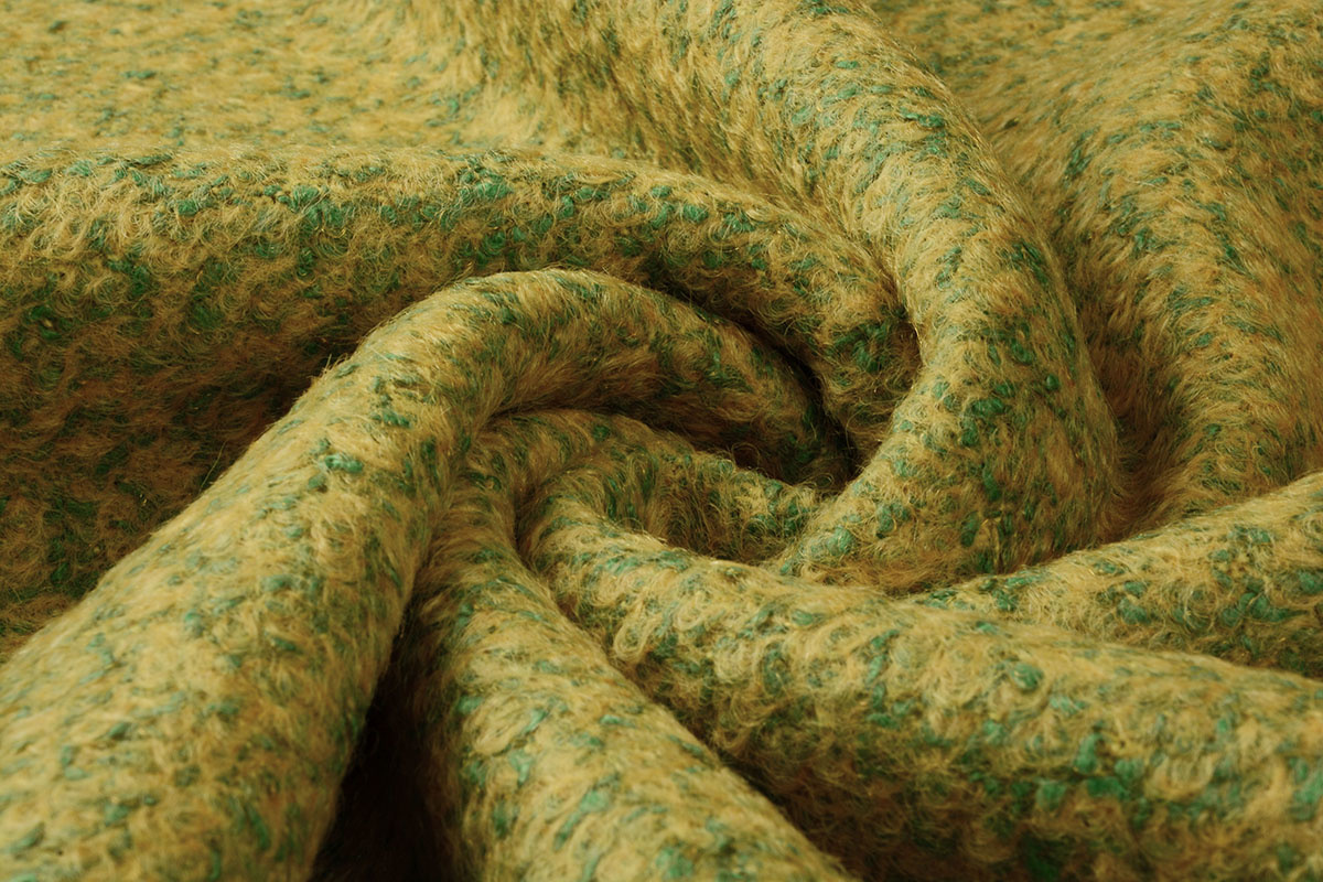 Knitted Woolen fabric Lana Ocher Green