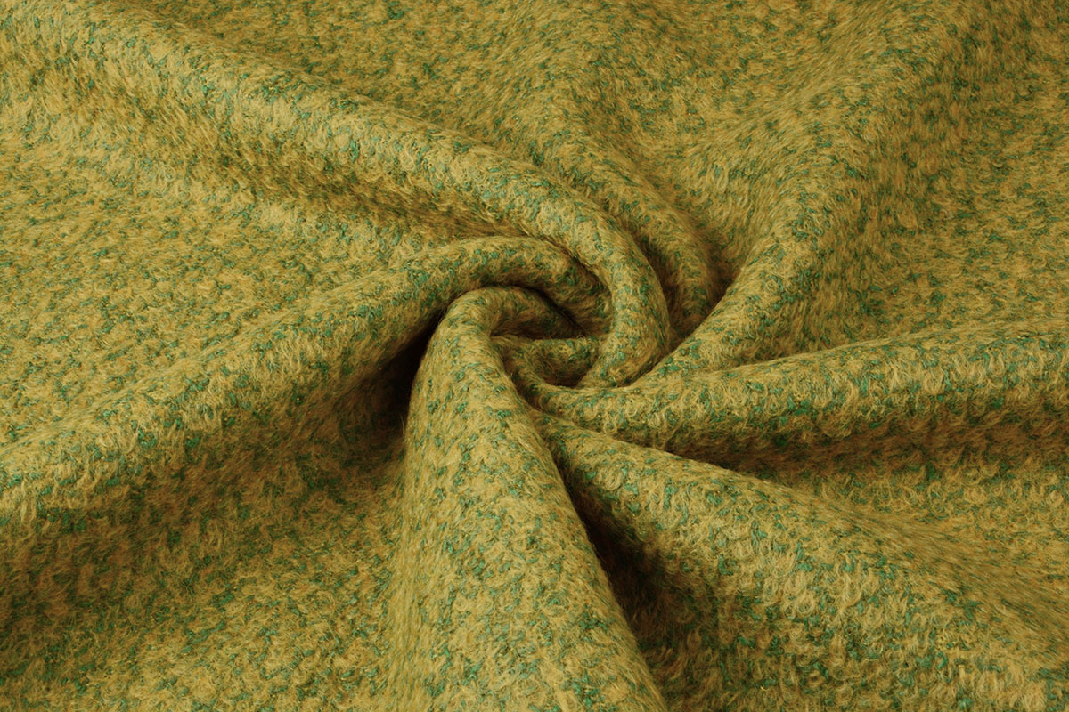Knitted Woolen fabric Lana Ocher Green