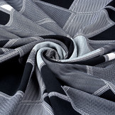 Scuba Pique Pied-de-poule Blume Schwarz Weiß