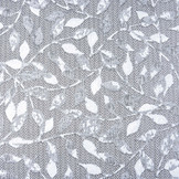 Jacquard Brokaat Blaadjes Zilver