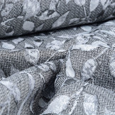 Jacquard Brokaat Blaadjes Zilver