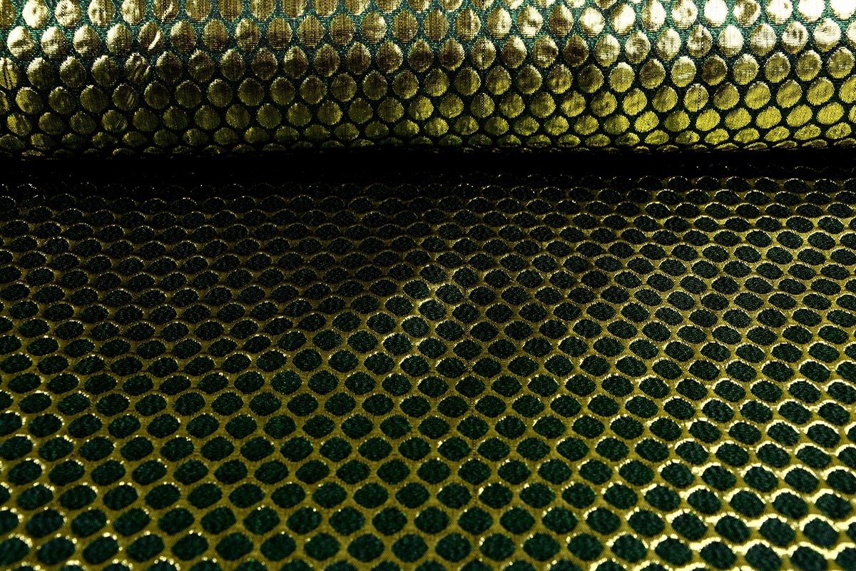 Brocade Large Dot Green Gold
