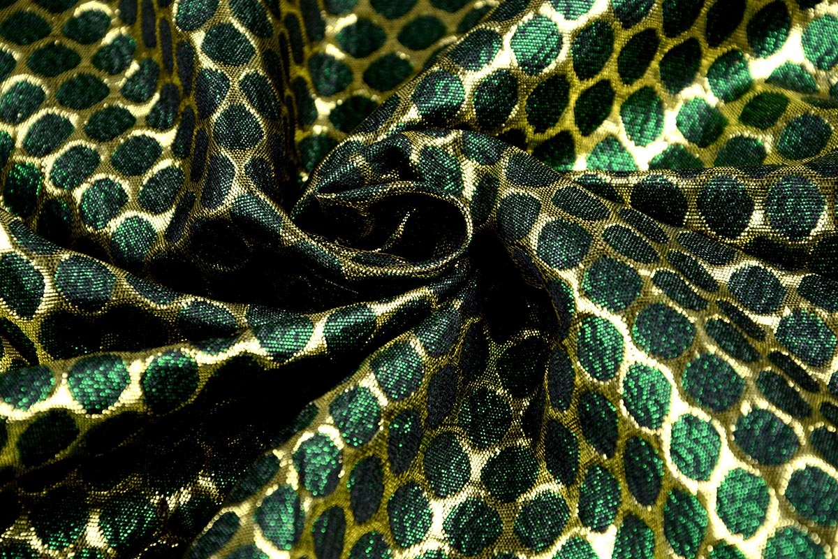 Brocade Large Dot Green Gold