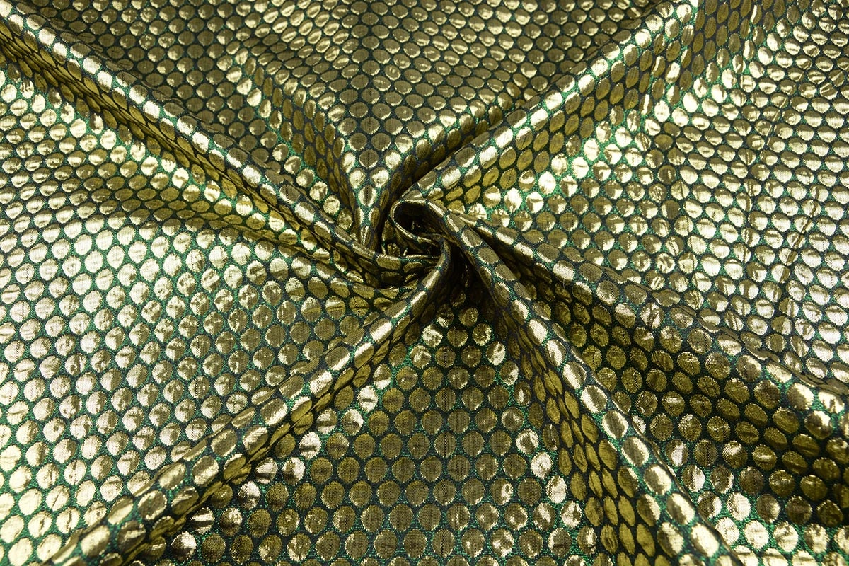 Brokat Großer Dot Grün gold