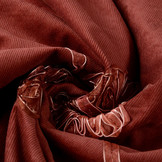 Katoen Corduroy Rib Bloem Lint Rood Brique