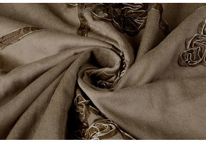 Cotton Corduroy Rib Ribbon Flower Mocha Brown