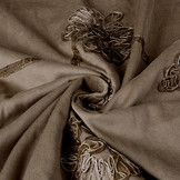 Cotton Corduroy Rib Ribbon Flower Mocha Brown