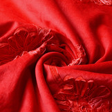 Cotton Corduroy Rib Flower Ribbon Red