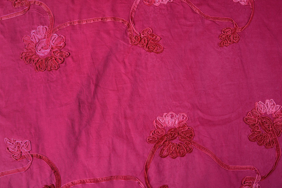 Cotton Corduroy Rib Flower Ribbon Cyclam